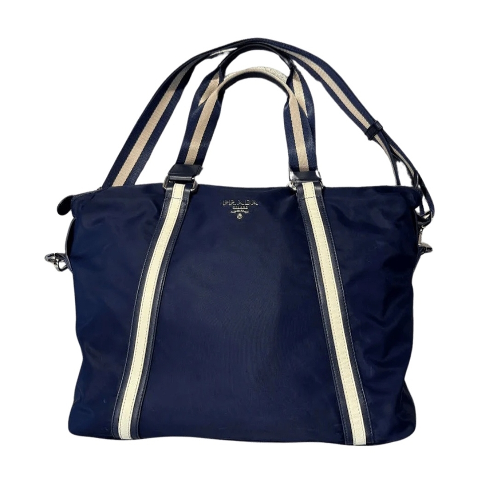 Prada 2-Way Nylon Tote Bag - Navy